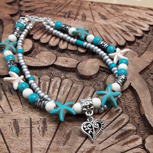 C2 NEW  Heart Song Nautical Anklet - Picture 2 of 4